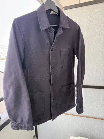 70s 블랙 몰스킨 자켓