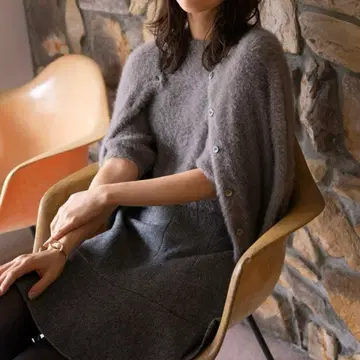 나일론 퍼 가디건