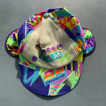 80s~90s ellesse 올 패턴 제트캡 귀마개 모자 Y2K