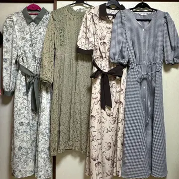 원피스 묶음 판매 롱 원피스 꽃무늬 깅엄 체크 레이스