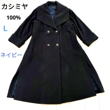 CANNON CREATION 남성용 캐시미어 100% 코트 네이비 L