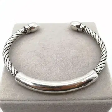 새상품 실버 925 뜨개질 뱅글 남성용 여성용