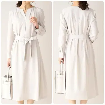 언타이틀 깔끔한 트윌 원피스 벨트 포함 오피스 S 라이트 그레이