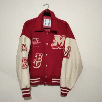 Mr. Da Money 바시티 자켓 레드 MEDM 가죽