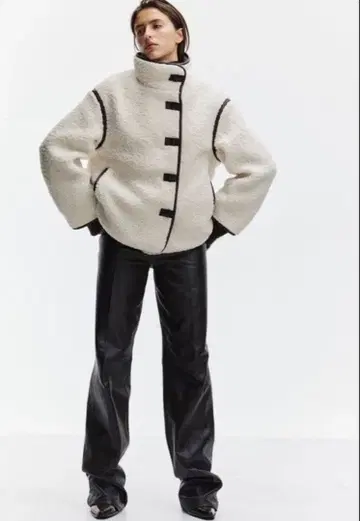 H&M 2024 루즈핏 테디 자켓 XS