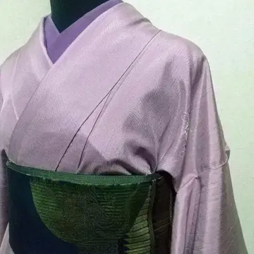 연보라색 호몬기/쓰케사게 기모노 쓰무기 쓰지가하나