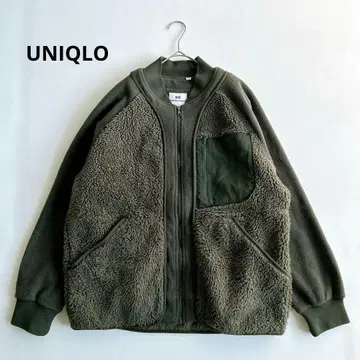 유니클로 화이트 마운티니어링 플리스 오버 사이즈 자켓 남성용 M