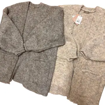 mil 밀 샤기 니트 가디건 미들 기장 작은 키 작은 체구