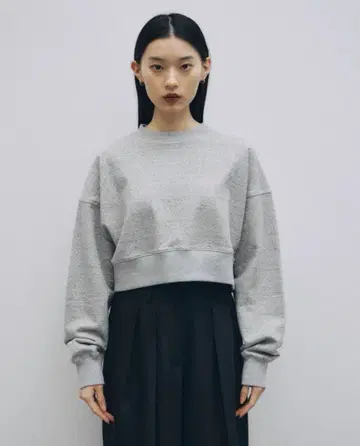 지젤 슬리브 슬릿 쇼트 스웨트 그레이