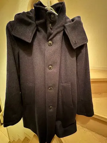 캐시미어 혼방 울 코트 후드 부착 M 사이즈