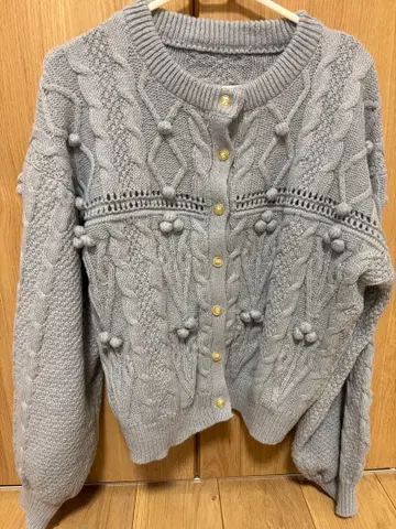 idem 가디건 popcorn cable knit cardigan