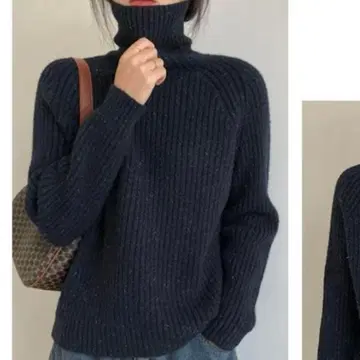 터틀넥 리브 니트 스웨터