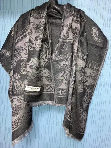 대형 파시미나 스톨 페이즐리 숄, 미사용 새상품 100% PASHMINA