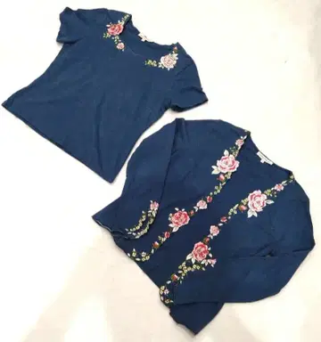 LAURA ASHLEY 로라 애슐리 자수 가디건 앙상블