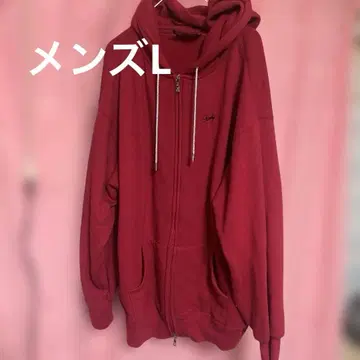 남성용 L Rady 속기모 후드티 레드