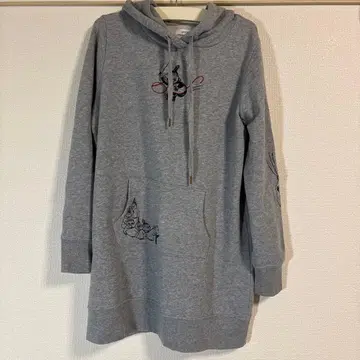 graniph 그라니프 무민 자수 롱 후드티 그레이 프리 사이즈