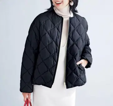 [ TAION x UNFILO ] 퀼팅 다운 숏 기장 블루종 블랙 M