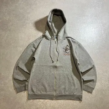 90s USA제 XLARGE 지퍼 후드티 멜란지 그레이 맨투맨