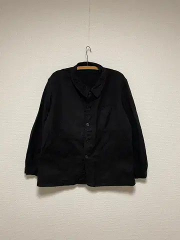 80s 코튼 트윌 프렌치 워크 자켓 블랙 염색 오버다이 유로 워크