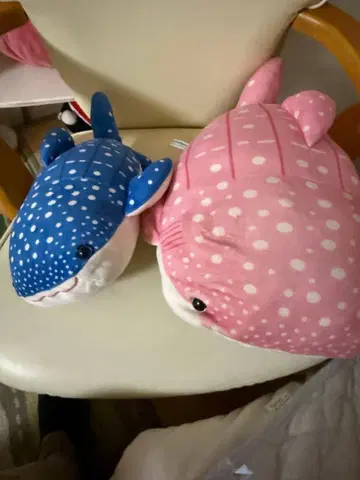 고래형 봉제 인형 대소 2개 세트