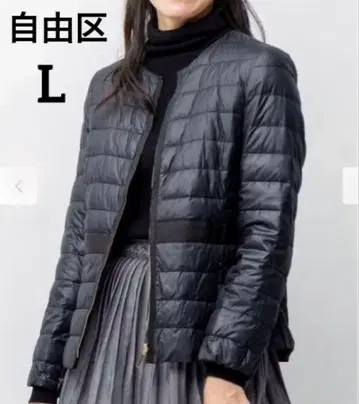 새상품급 자유구 컴팩트 라이트 다운 워셔블 블랙 40 노카라 블랙