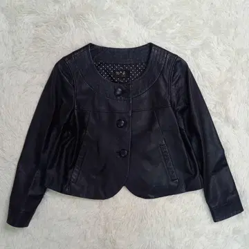 [컨디션 최상] 투 비 바이 에네스베 레더 재킷 노카라 38 블랙