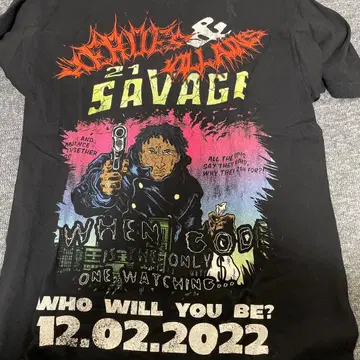 21 savege rap tee 사이즈 S