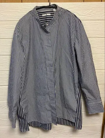 UNIQLO +J 스트라이프 셔츠 L 사이즈 스탠드 카라