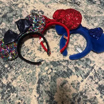 미니 마우스풍 머리띠 3종 세트