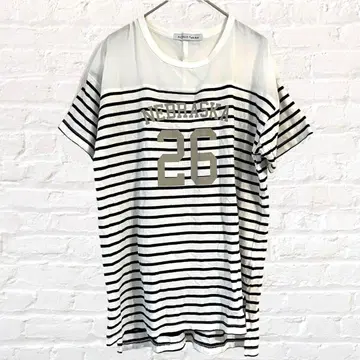 A.G.PLUS 에이지플러스 티셔츠 드롭 숄더 보더 비침