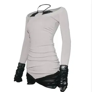 THEREDTHREAD S sheer docked dress mini