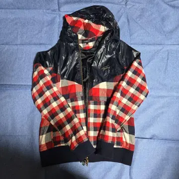 Tommy 체크 무늬 후드 부착 후드티