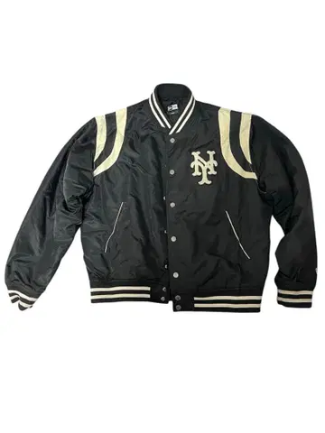 NEW ERA 바시티 자켓 L 사이즈 블랙/베이지