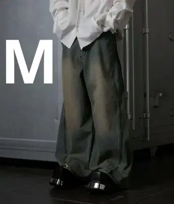 [ GRANCY ] 지퍼 디자인 배기 데님 팬츠