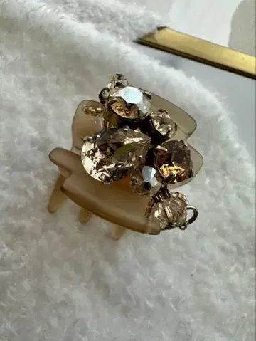 새상품급 Complex Biz 크리스탈 비즈 부착 헤어 클립 대형