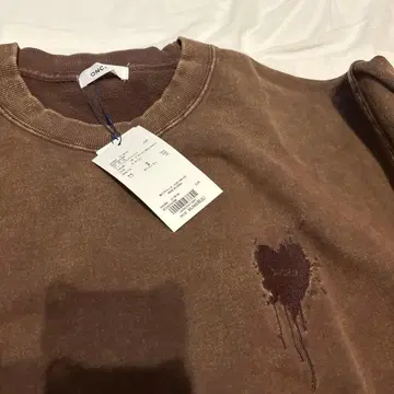 ONCILY 하트 로고 드로 코드 맨투맨 브라운 L 사이즈