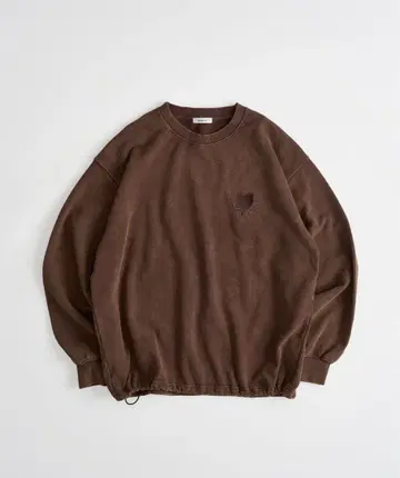 ONCILY 하트 로고 드로 코드 맨투맨 브라운 L 사이즈