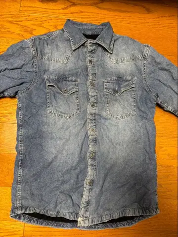 데님 셔츠 버튼업 긴팔