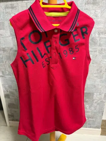 Tommy Hilfiger 레드 피케 셔츠 S 사이즈