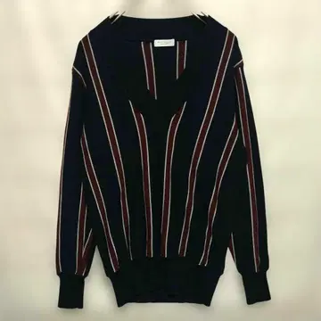 BEAUTY&YOUTH 스트라이프 V넥 니트 울 혼방 긴팔