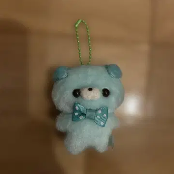 스카이블루 곰 봉제 인형 키링