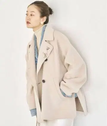 IENA 슈퍼160 더블 페이스 숏코트 36 베이지