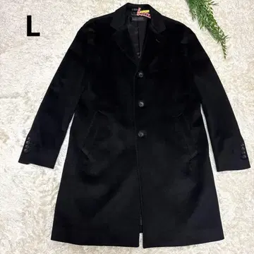 힐튼 체스터 코트 캐시미어 100% 블랙 심플