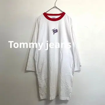 타미힐피거 진스 Tommy JEANS 로고 롱T 원피스 여성용 S