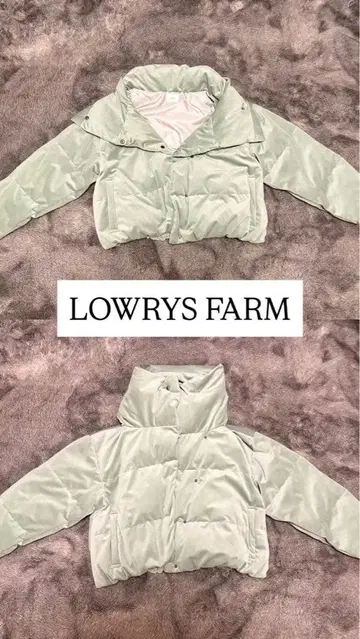[ LOWRYS FARM ] 민트 그린 숏 기장 충전솜 다운 자켓