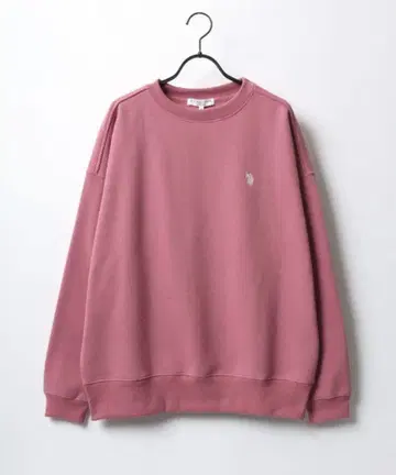 U.S. POLO ASSN. 맨투맨 트레이닝복 속기모 핑크