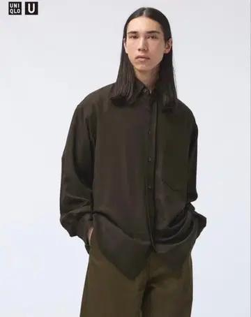 UNIQLO U 다크 브라운 버튼 셔츠