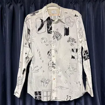 폴스미스 올 패턴 셔츠 M 사이즈 화이트