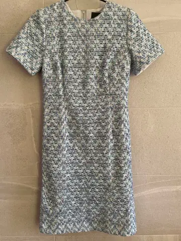 에밀리아 위즈 M 반팔 원피스 라메 타이트 라이트 블루