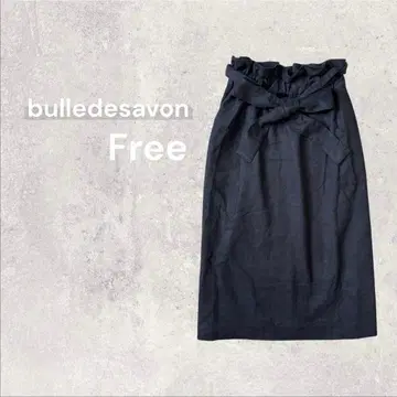 뷔르데사봉 하이웨스트 타이트 스커트 페이크 스웨이드 리본 일본제